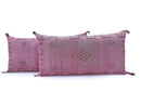 Pink Pillows silk 20x40,Pillow Cactus Silk, White Lumbar Cushion Handmade Cactus Silk Decorative Pillow - product image 9