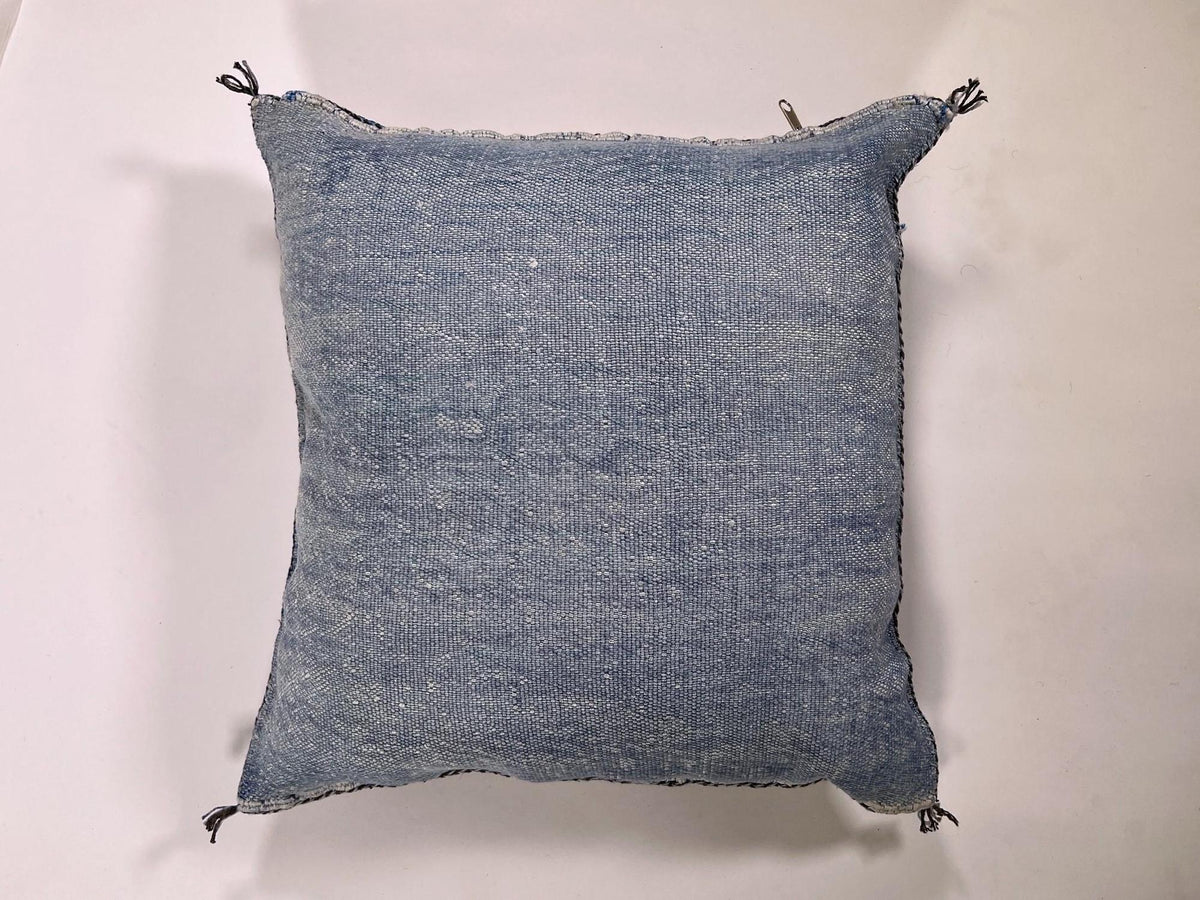 Washed Blue Moroccan Cactus Silk Pillow ALL SIZES - product image 2