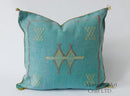 Turquoise Moroccan Cactus Silk Pillow ALL SIZES - product image 1