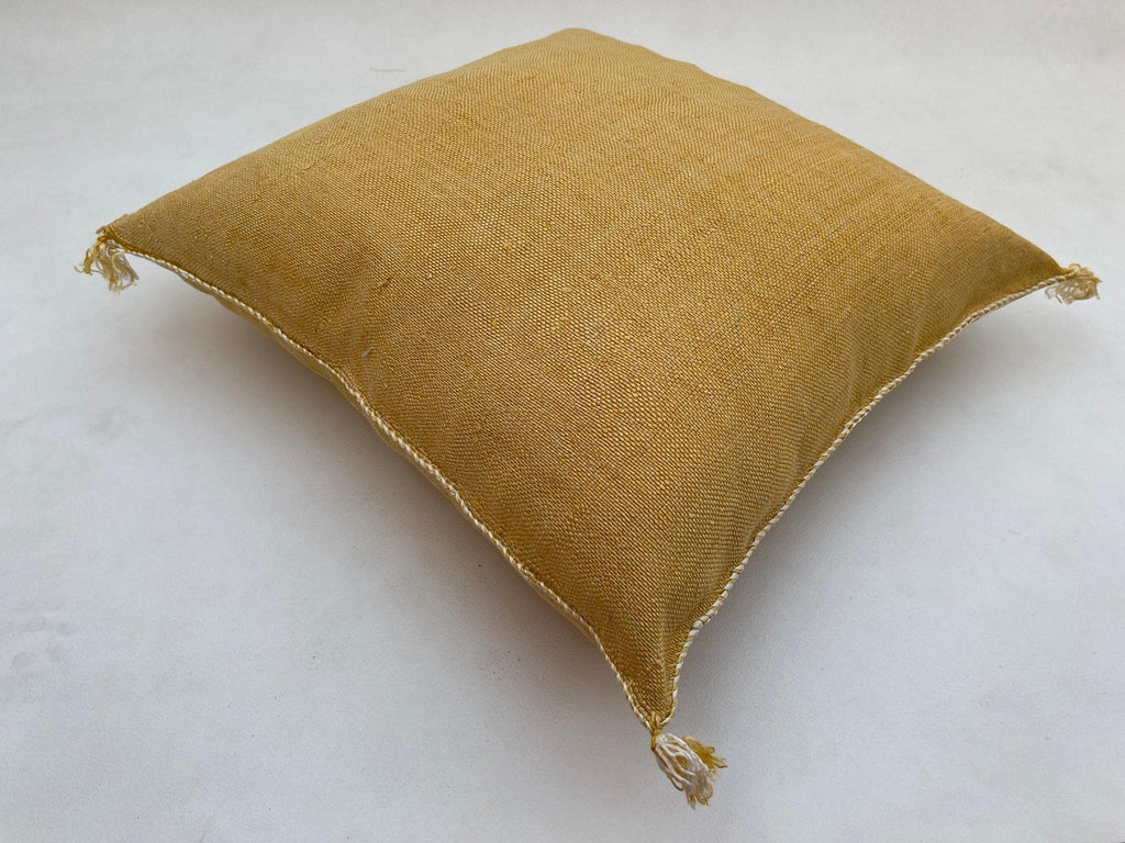 Yellow silk pillow, Moroccan Sabra cushion, handmade cactus silk pillow, Berber Sabra cushion, Pillow Thr - product image 10