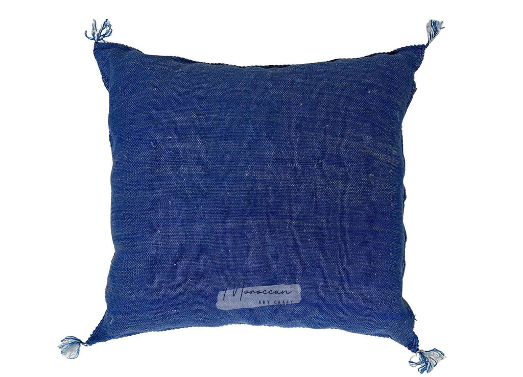 Blue Pillows silk All sizes ,Pillow Cactus Silk, Lumbar Cushion Handmade Silk Decorative Pillow, Moroccan - product image 3
