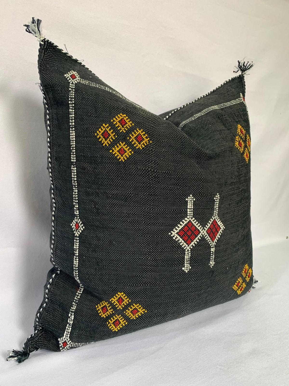 Black Pillows silk All sizes , Sabra Cactus Pillow Silk,  Lumbar Cushion Handmade Silk Decorative Pillow - product image 5