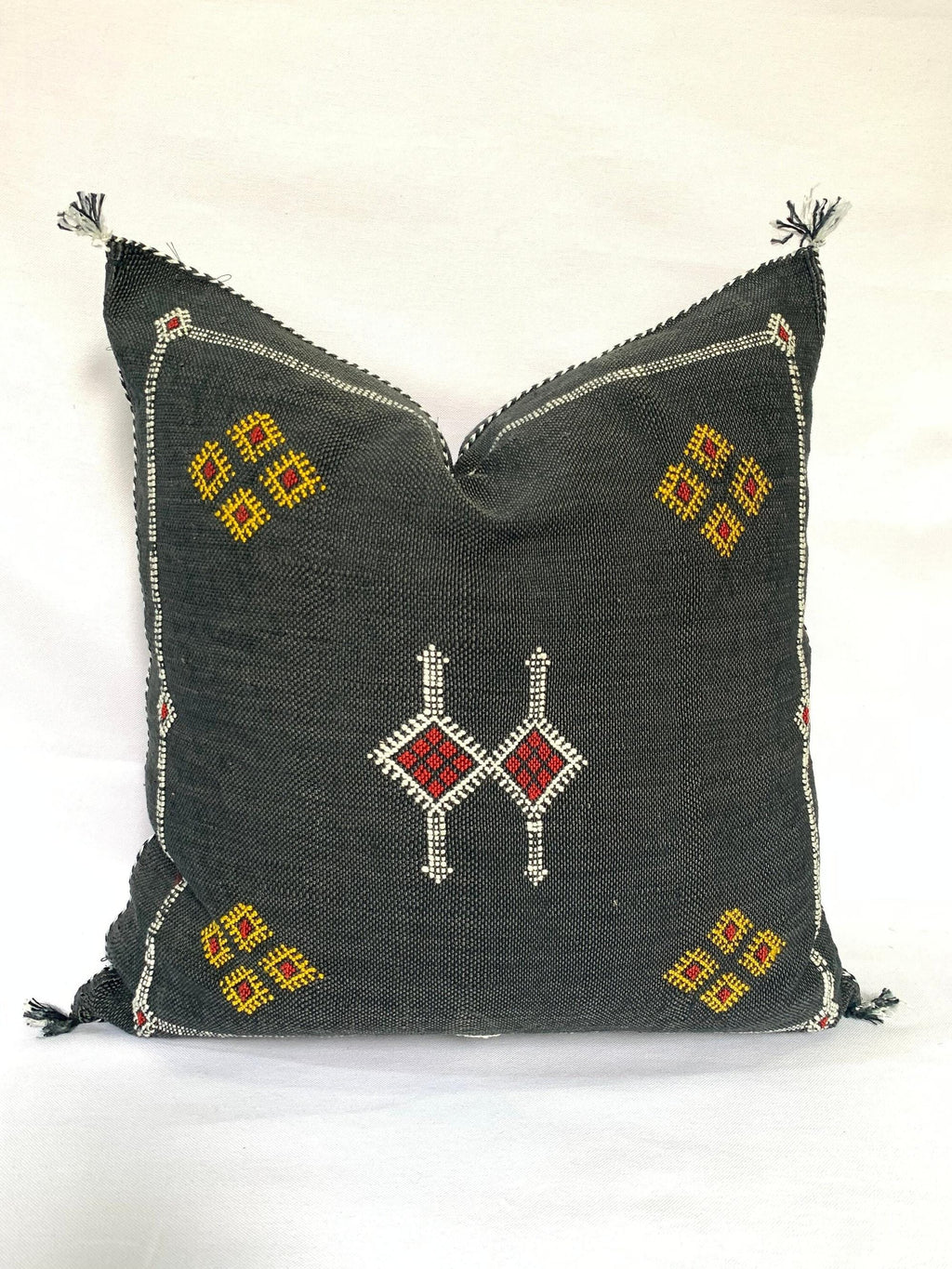 Black Pillows silk All sizes , Sabra Cactus Pillow Silk,  Lumbar Cushion Handmade Silk Decorative Pillow - product image 9