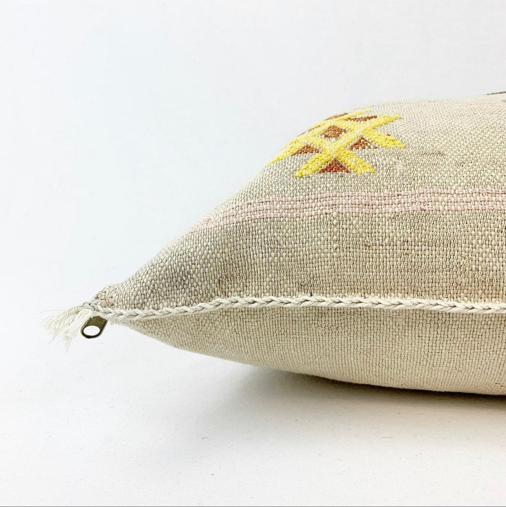Beige Pillows silk All Sizes - Moroccan Cactus Silk pillow - pillow Cactus Silk - Throw pillow case, Lumb - product image 6