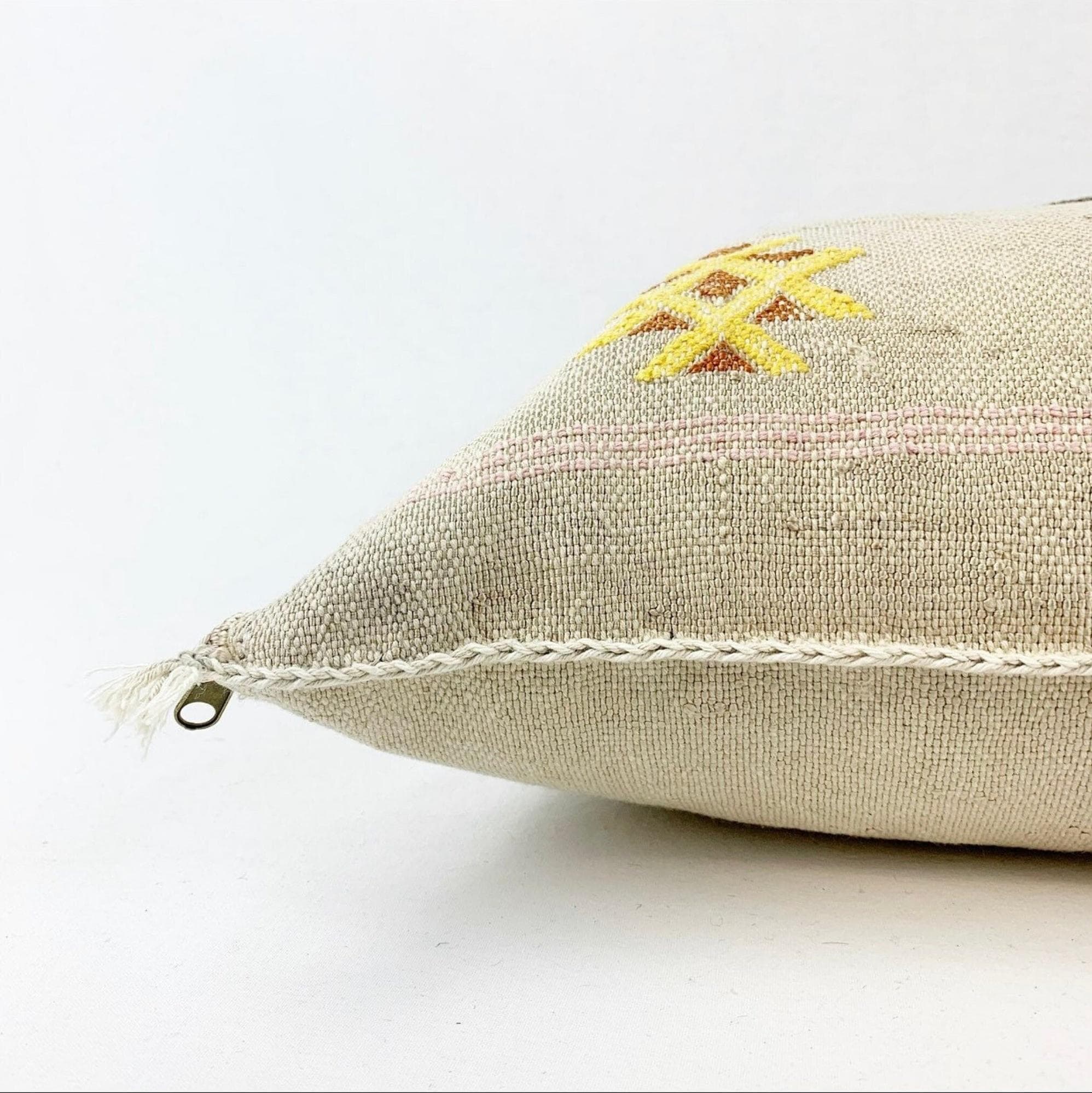 Beige Pillows silk All Sizes - Moroccan Cactus Silk pillow - pillow Cactus Silk - Throw pillow case, Lumb - product image 6