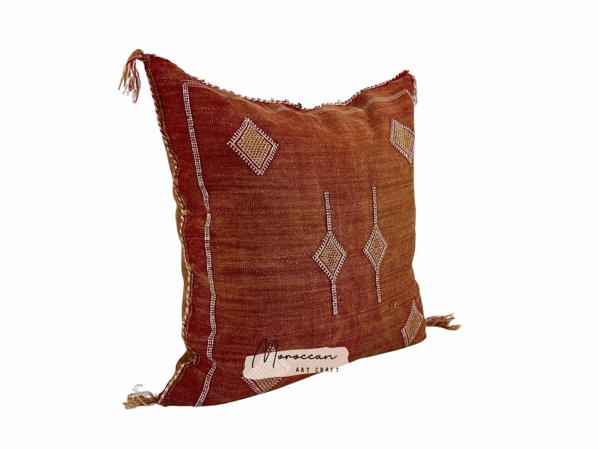 Orange Moroccan Cactus Silk Pillow ALL SIZES - product image 3