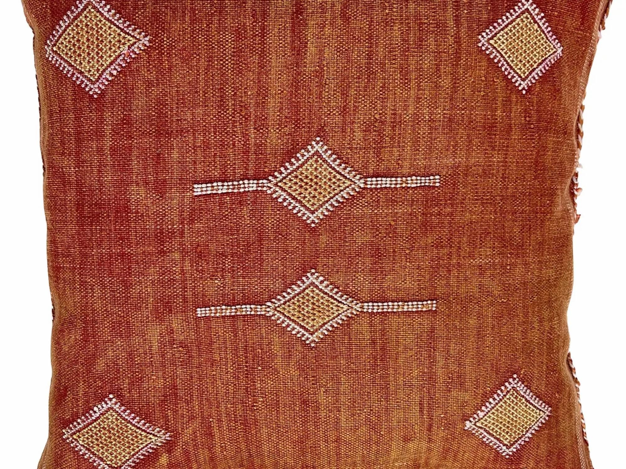 Orange Moroccan Cactus Silk Pillow ALL SIZES - product image 6