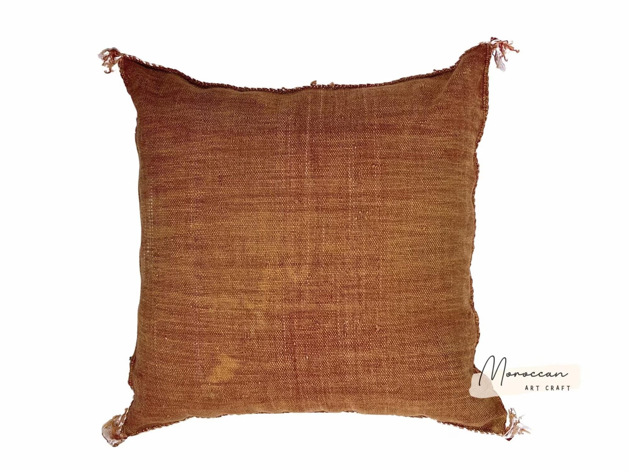 Orange Moroccan Cactus Silk Pillow ALL SIZES - product image 10