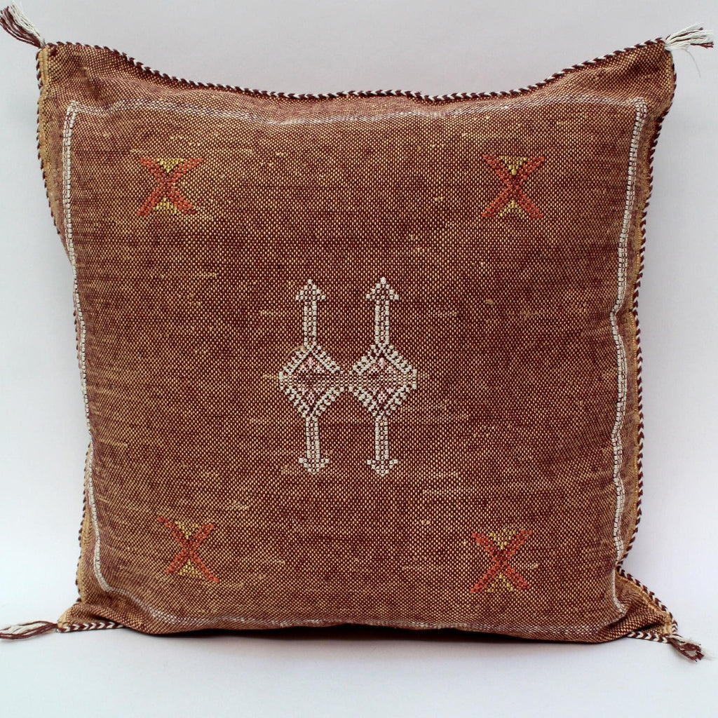 brown Pillows silk All sizes ,Pillow Cactus Silk, Brown Lumbar Cushion Handmade Silk Decorative Pillow, M - product image 4