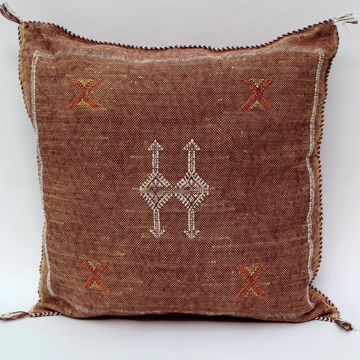 brown Pillows silk All sizes ,Pillow Cactus Silk, Brown Lumbar Cushion Handmade Silk Decorative Pillow, M - product image 4