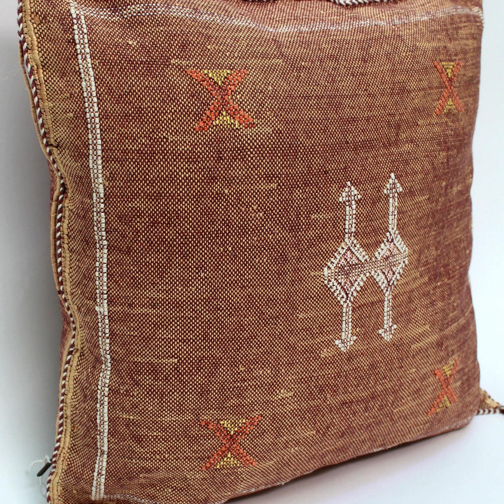 brown Pillows silk All sizes ,Pillow Cactus Silk, Brown Lumbar Cushion Handmade Silk Decorative Pillow, M - product image 6