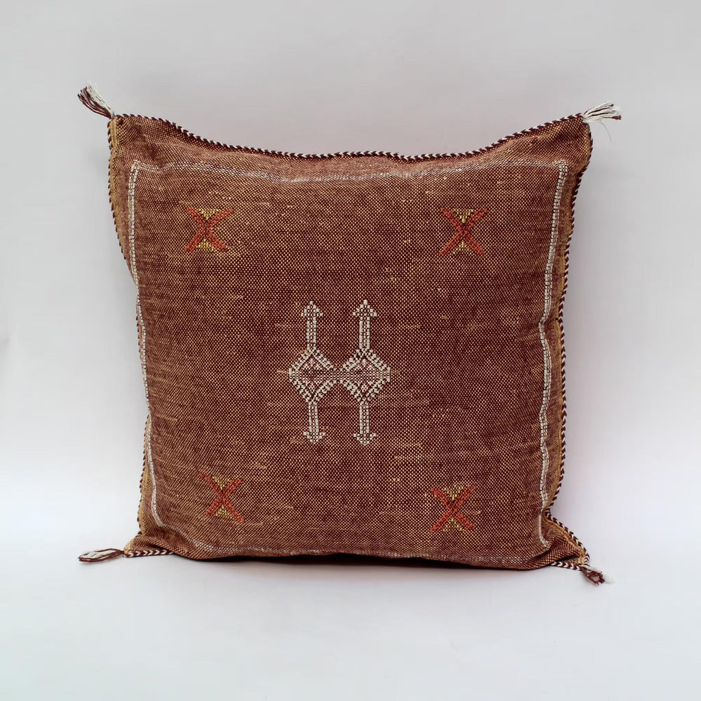 brown Pillows silk All sizes ,Pillow Cactus Silk, Brown Lumbar Cushion Handmade Silk Decorative Pillow, M - product image 8