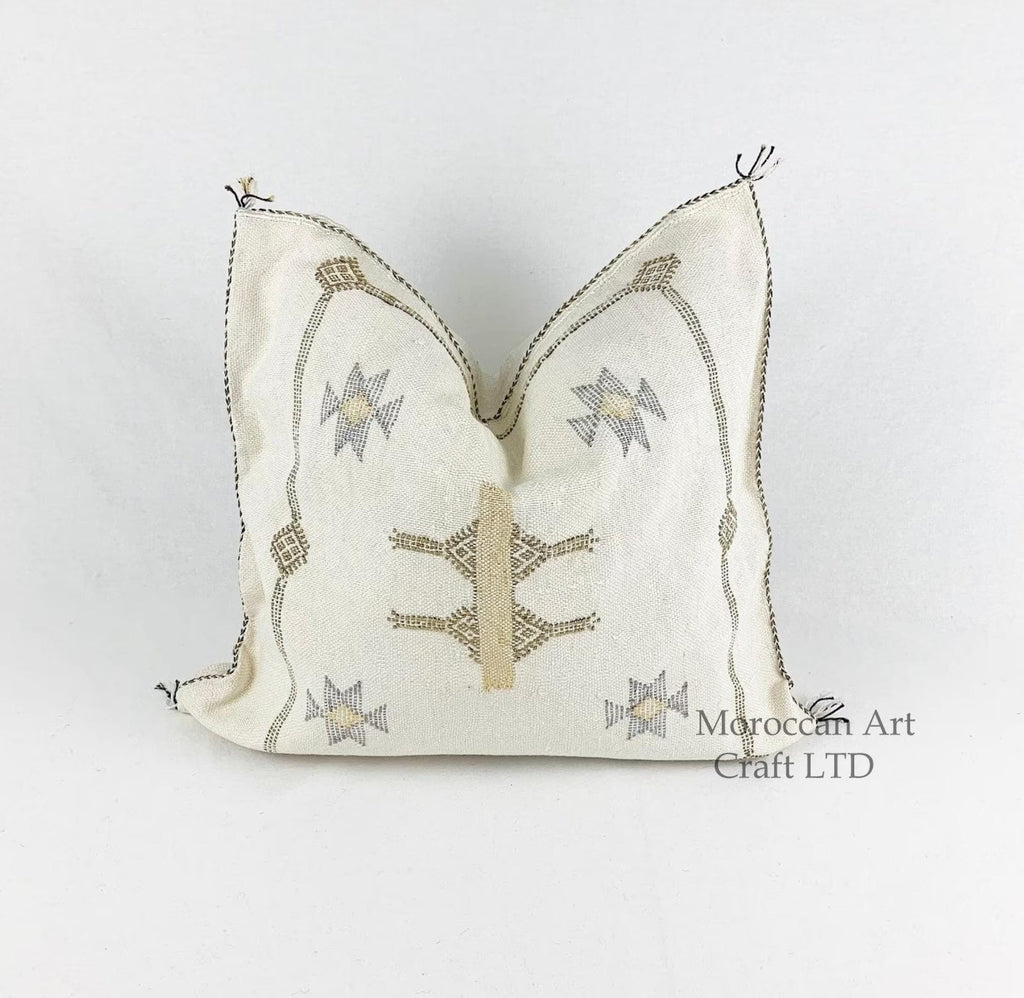 White Pillows silk All sizes ,Pillow Cactus Silk, Moroccan Lumbar Cushion Handmade Silk Decorative Pillow - product image 1