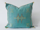 Blue Moroccan Cactus Silk Pillow ALL SIZES - product image 1