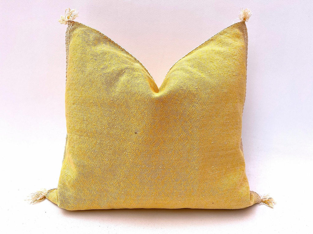 Yellow Pillows silk All sizes ,Pillow Cactus Silk, Yellow Lumbar Cushion Handmade Silk Decorative Pillow - product image 4