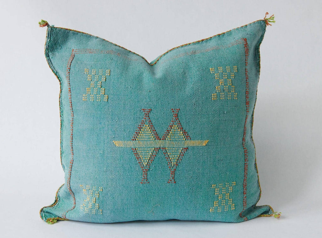 Blue Moroccan Cactus Silk Pillow ALL SIZES - product image 9