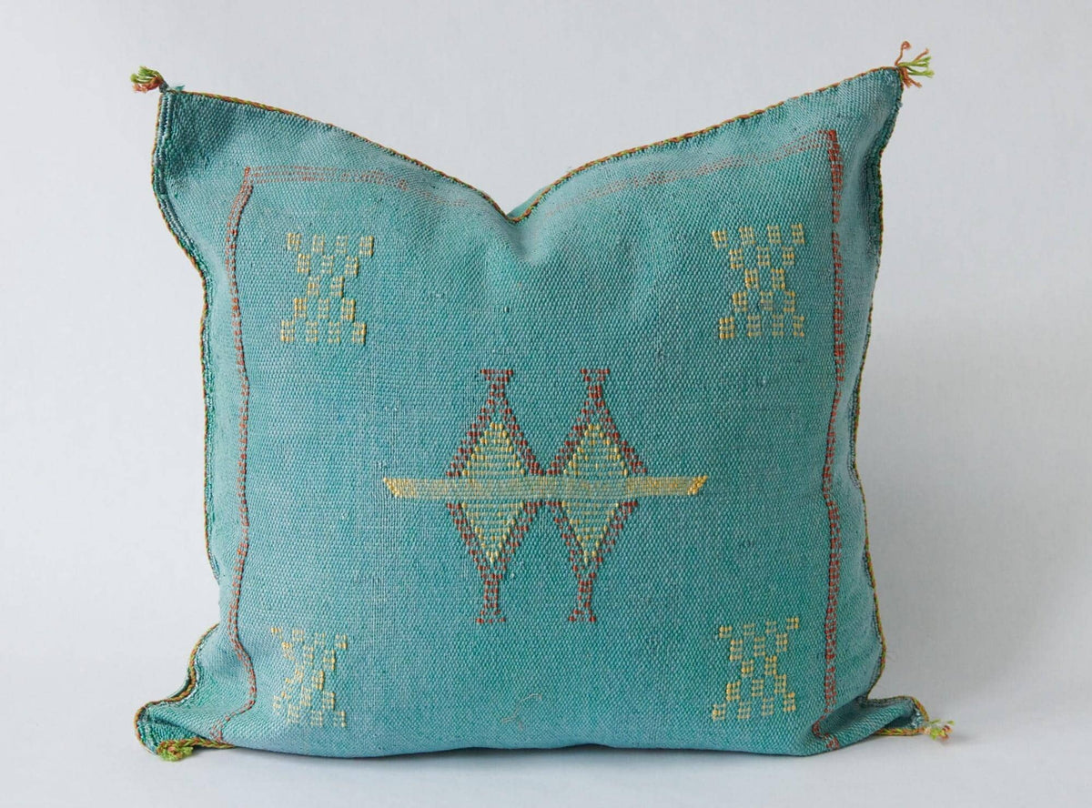 Blue Moroccan Cactus Silk Pillow ALL SIZES - product image 9