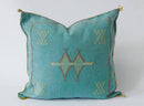Blue Moroccan Cactus Silk Pillow ALL SIZES - product image 9