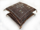 Brown silk pillow, Moroccan Sabra cushion, handmade cactus silk pillow, Berber Sabra cushion, Pillow Thro - product image 4