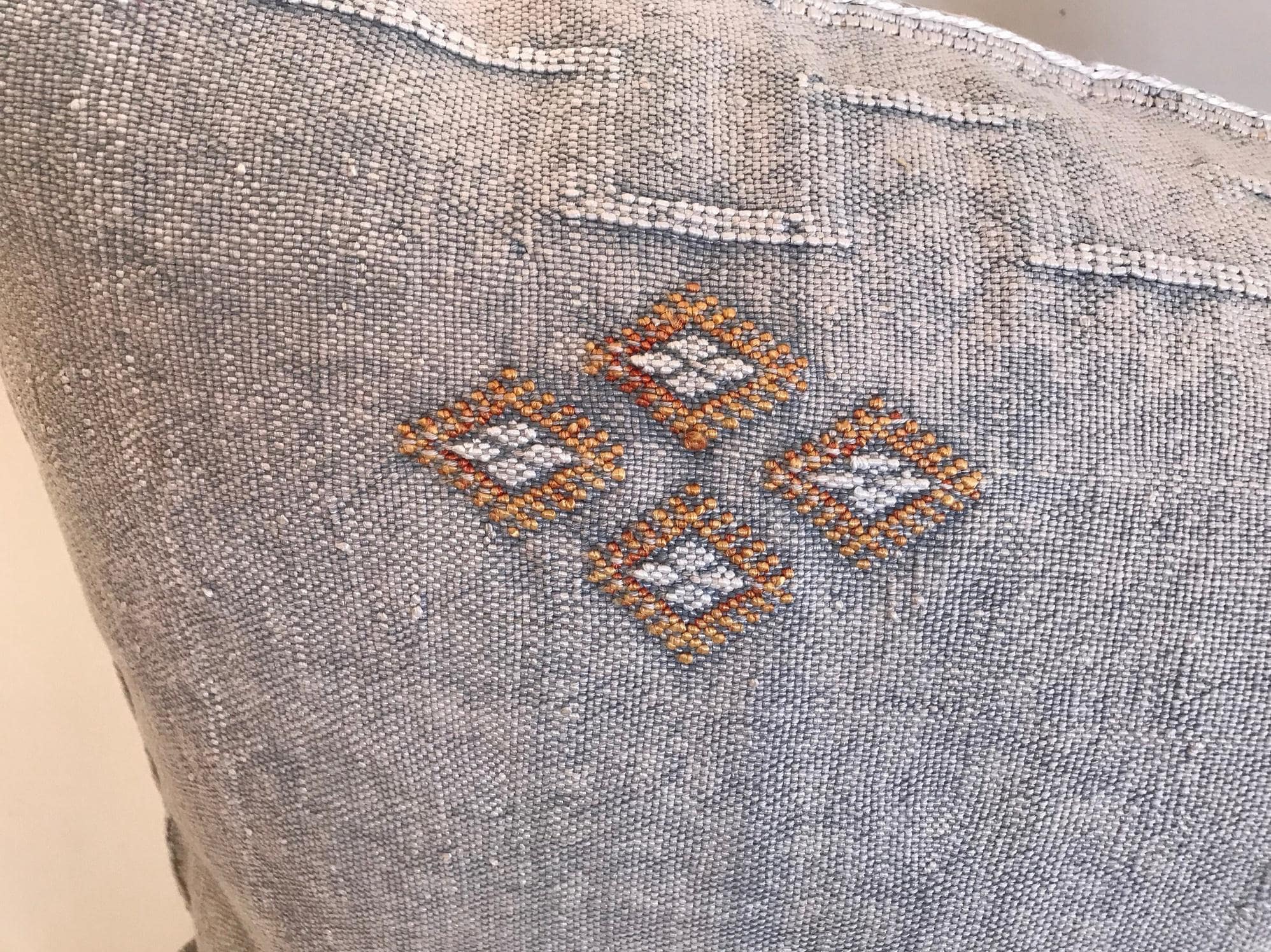 Gray Cactus Silk Pillow Cover, Moroccan Sabra Cushion, Decorative Accent - product image 7
