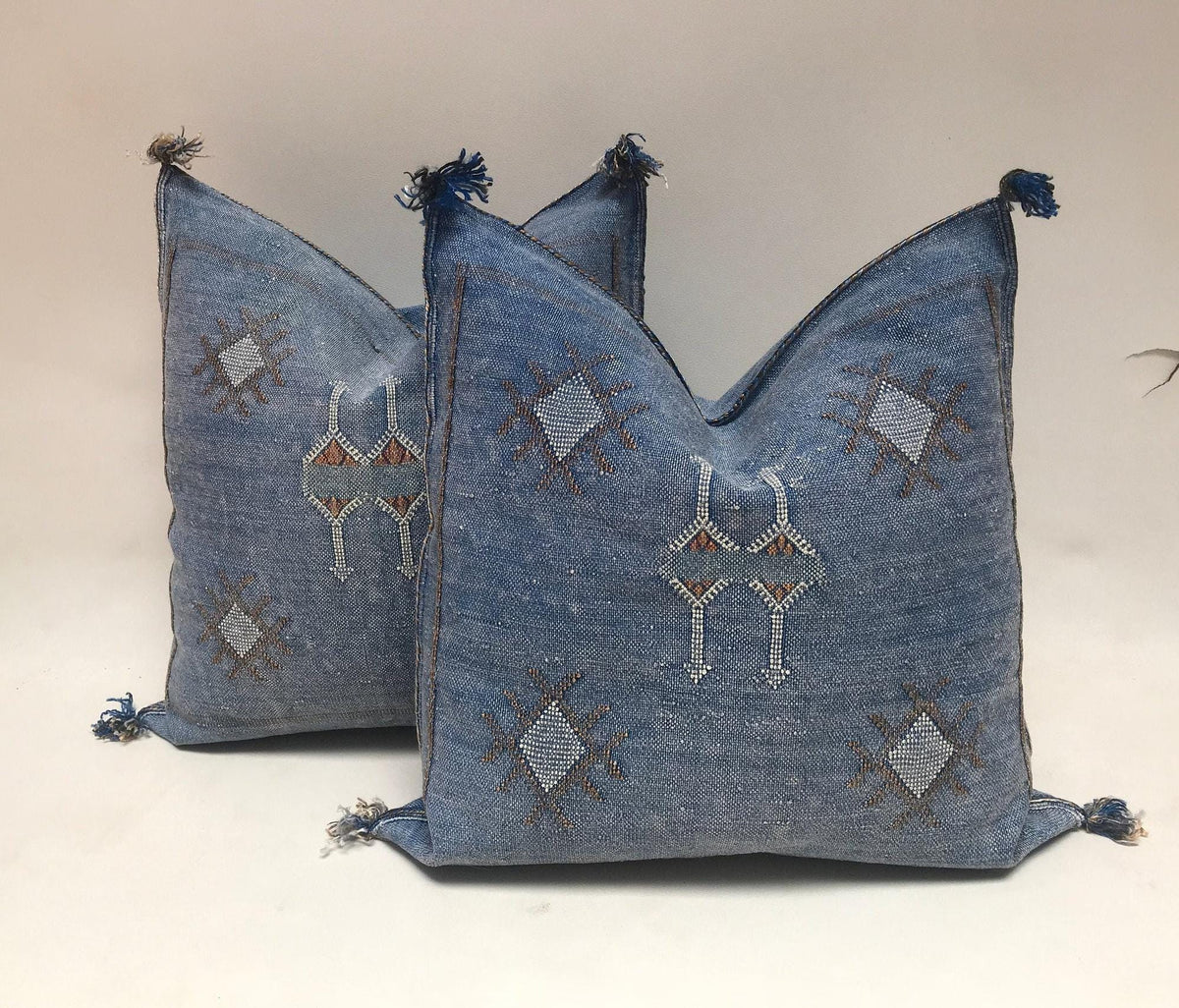 Blue Moroccan Cactus Silk Pillow ALL SIZES - product image 10