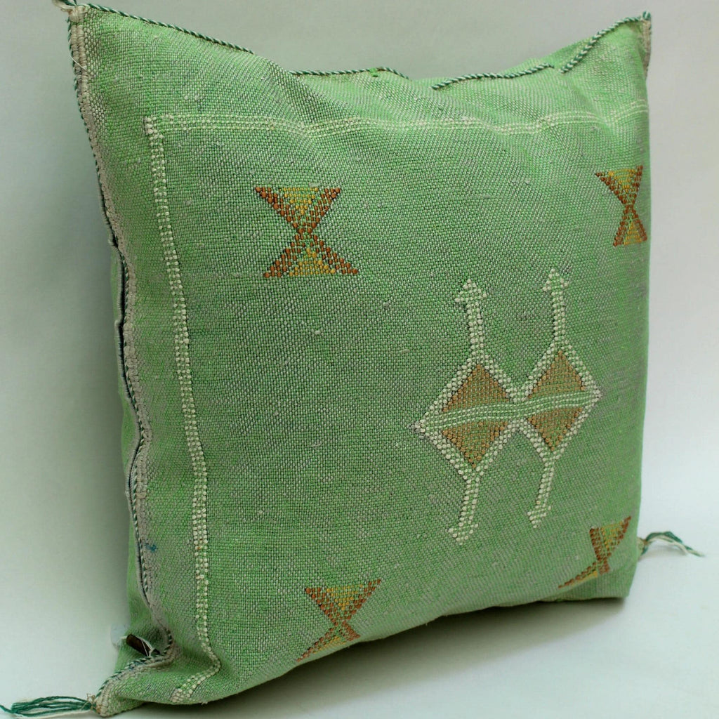Green Pillows silk All sizes ,Pillow Cactus Silk, Green Lumbar Cushion Handmade Silk Decorative Pillow, M - product image 7