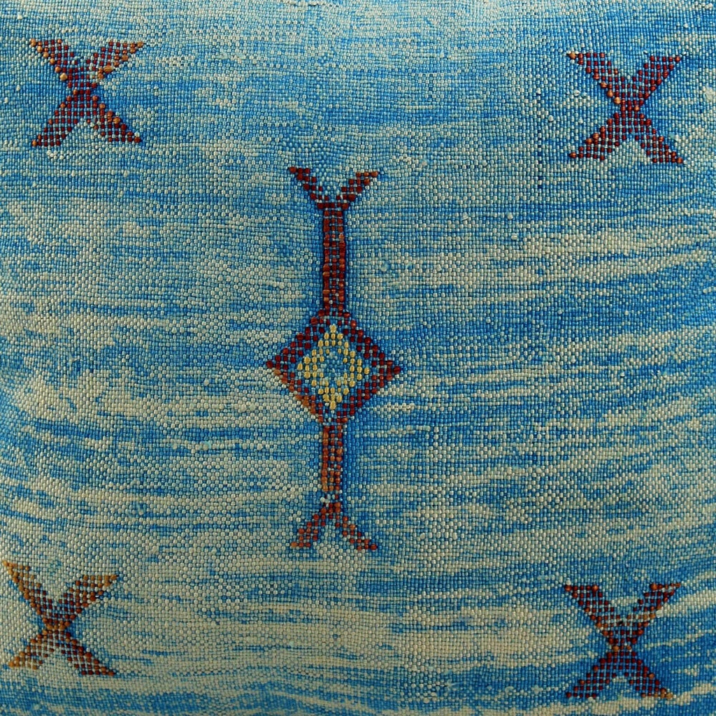 Sky Blue Pillows silk All sizes ,Pillow Cactus Silk, BlueLumbar Cushion Handmade Silk Decorative Pillow - product image 7