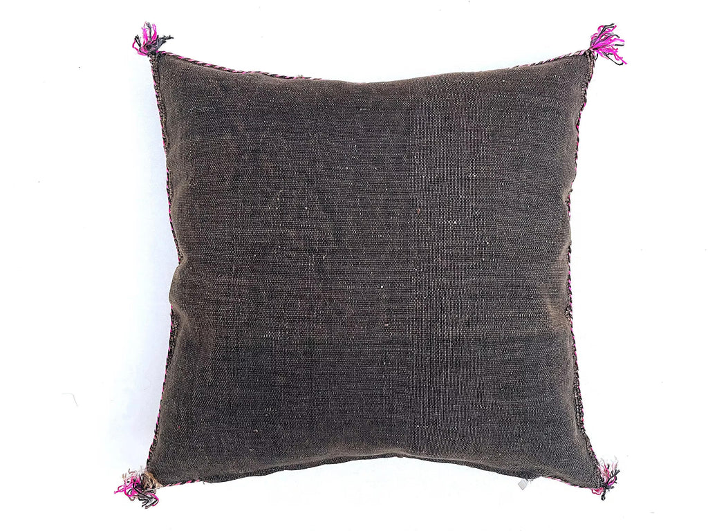 Brown silk pillow, Moroccan Sabra cushion, handmade cactus silk pillow, Berber Sabra cushion, Pillow Thro - product image 4