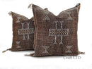 Brown CACTUS SILK PILLOW 20x20 , Brown pillow Cactus Silk - Throw pillow case - Lumbar Cushion - Brown pi - product image 1