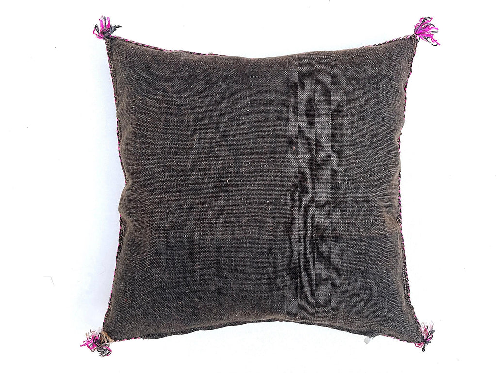 Brown silk pillow, Moroccan Sabra cushion, handmade cactus silk pillow, Berber Sabra cushion, Pillow Thro - product image 7