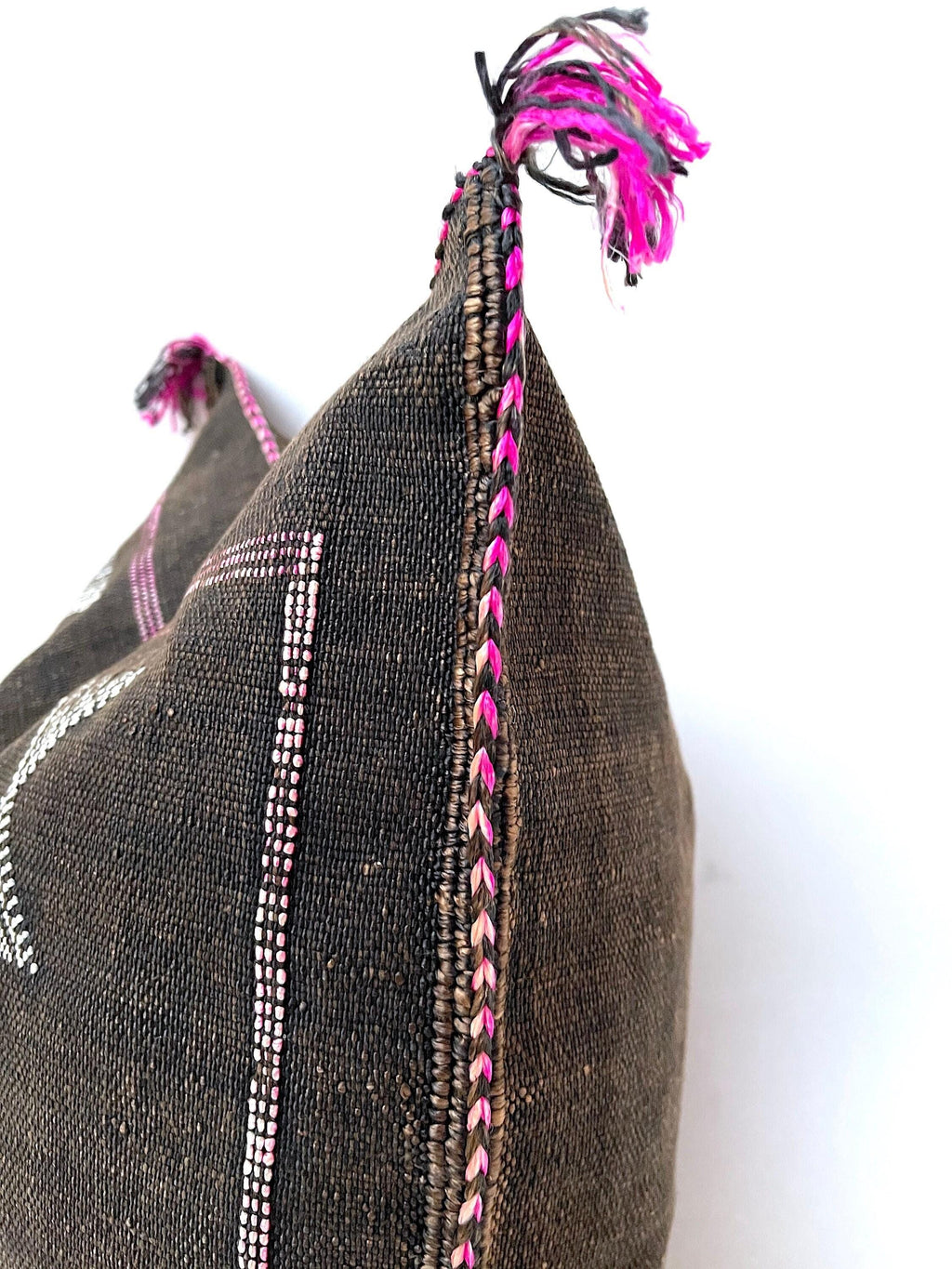 Brown silk pillow, Moroccan Sabra cushion, handmade cactus silk pillow, Berber Sabra cushion, Pillow Thro - product image 9