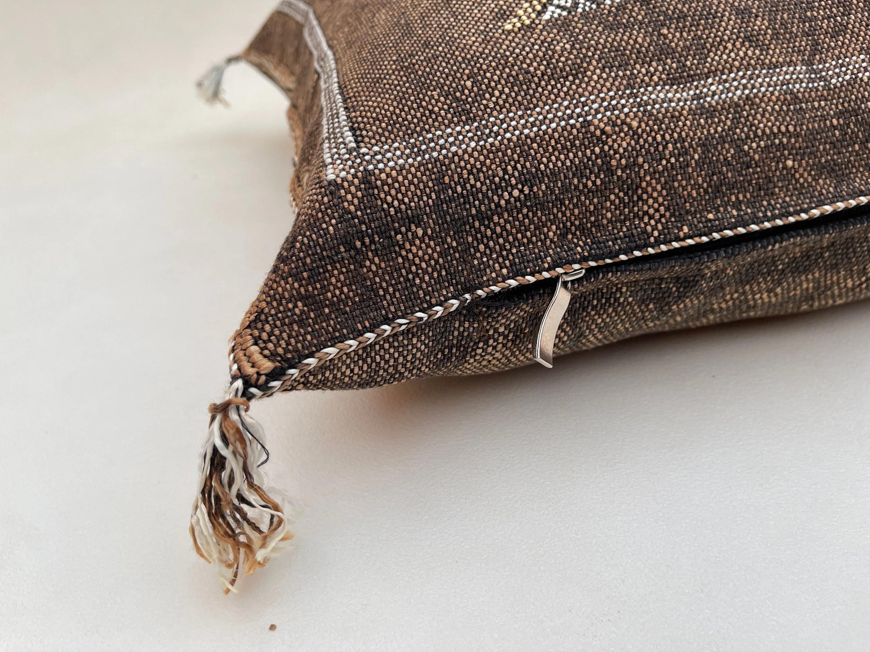 Brown CACTUS SILK PILLOW 20x20 , Brown pillow Cactus Silk - Throw pillow case - Lumbar Cushion - Brown pi - product image 7