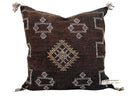 Brown Pillows silk All sizes ,Pillow Cactus Silk, Moroccan Lumbar Cushion Handmade Silk Decorative Pillow - product image 1