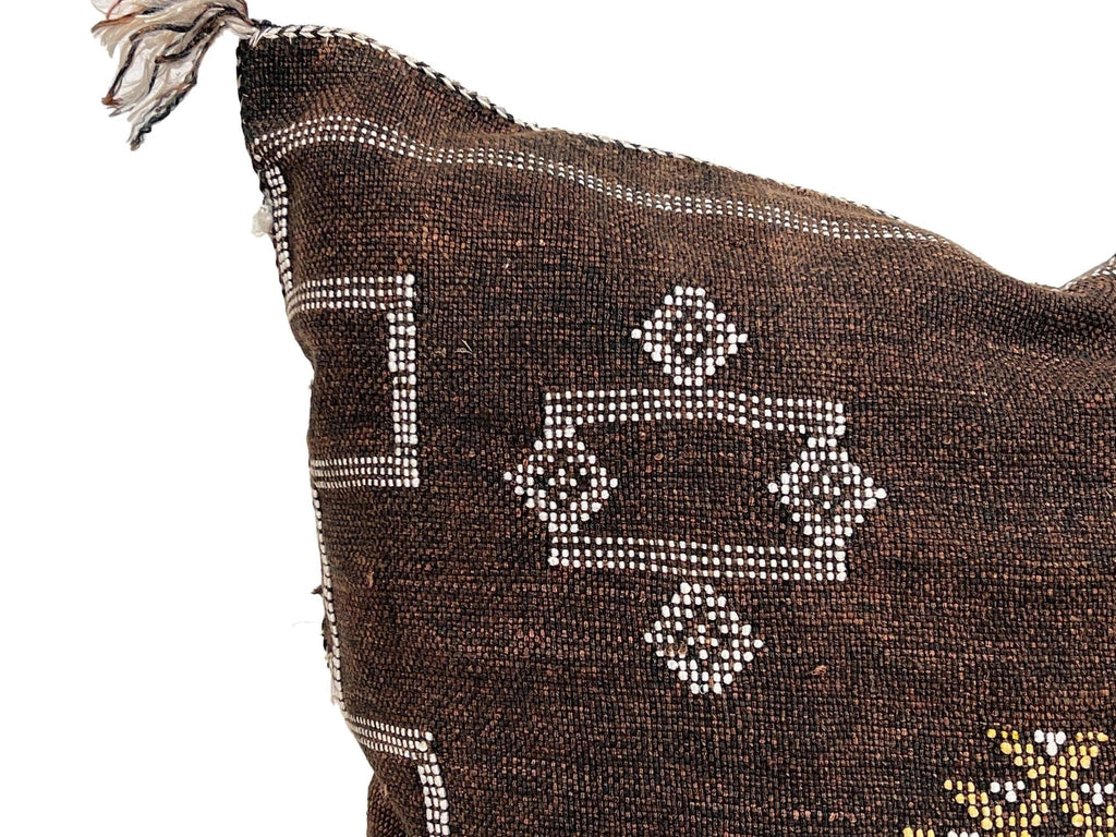 Brown Pillows silk All sizes ,Pillow Cactus Silk, Moroccan Lumbar Cushion Handmade Silk Decorative Pillow - product image 3