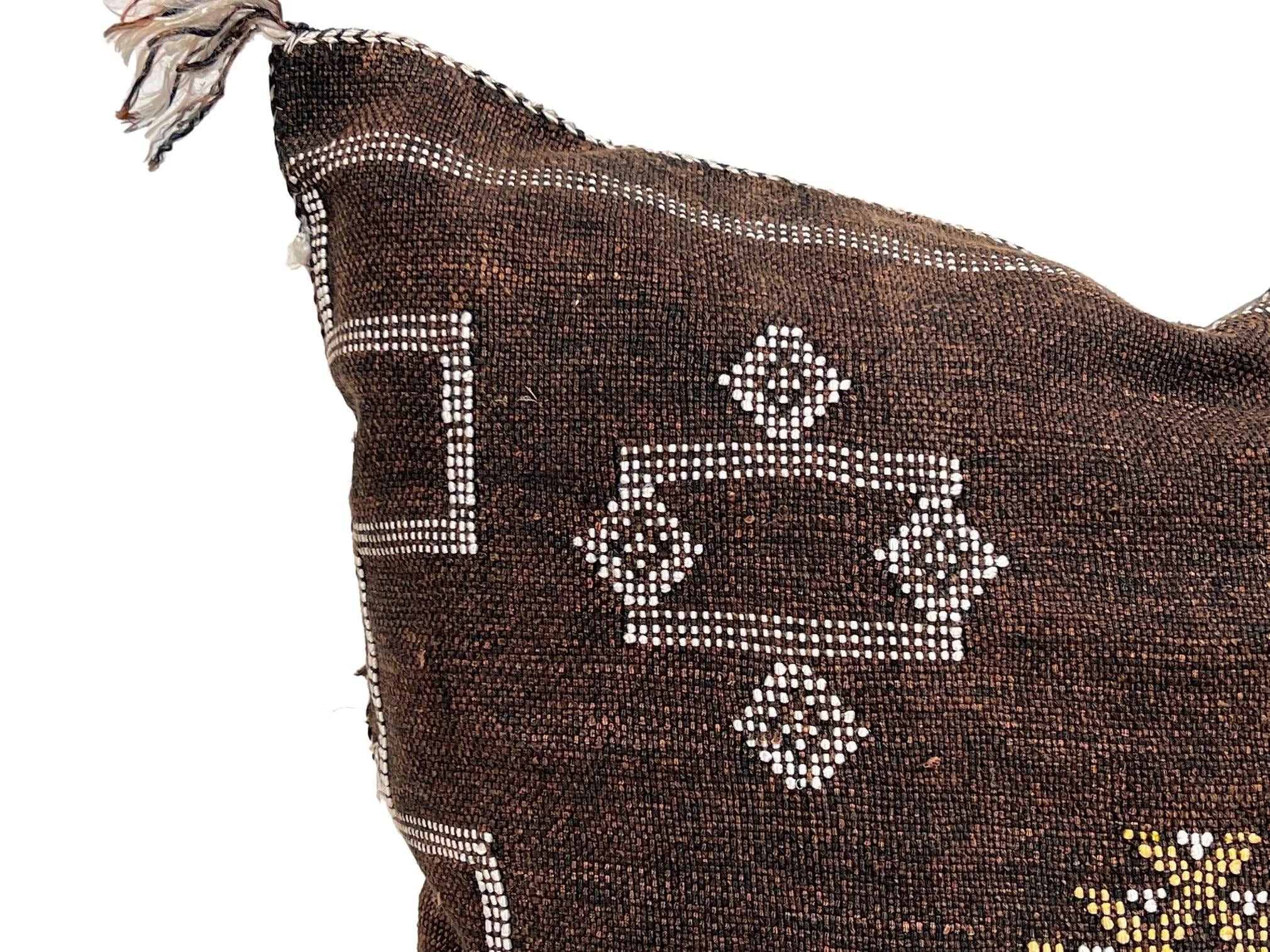 Brown Pillows silk All sizes ,Pillow Cactus Silk, Moroccan Lumbar Cushion Handmade Silk Decorative Pillow - product image 3