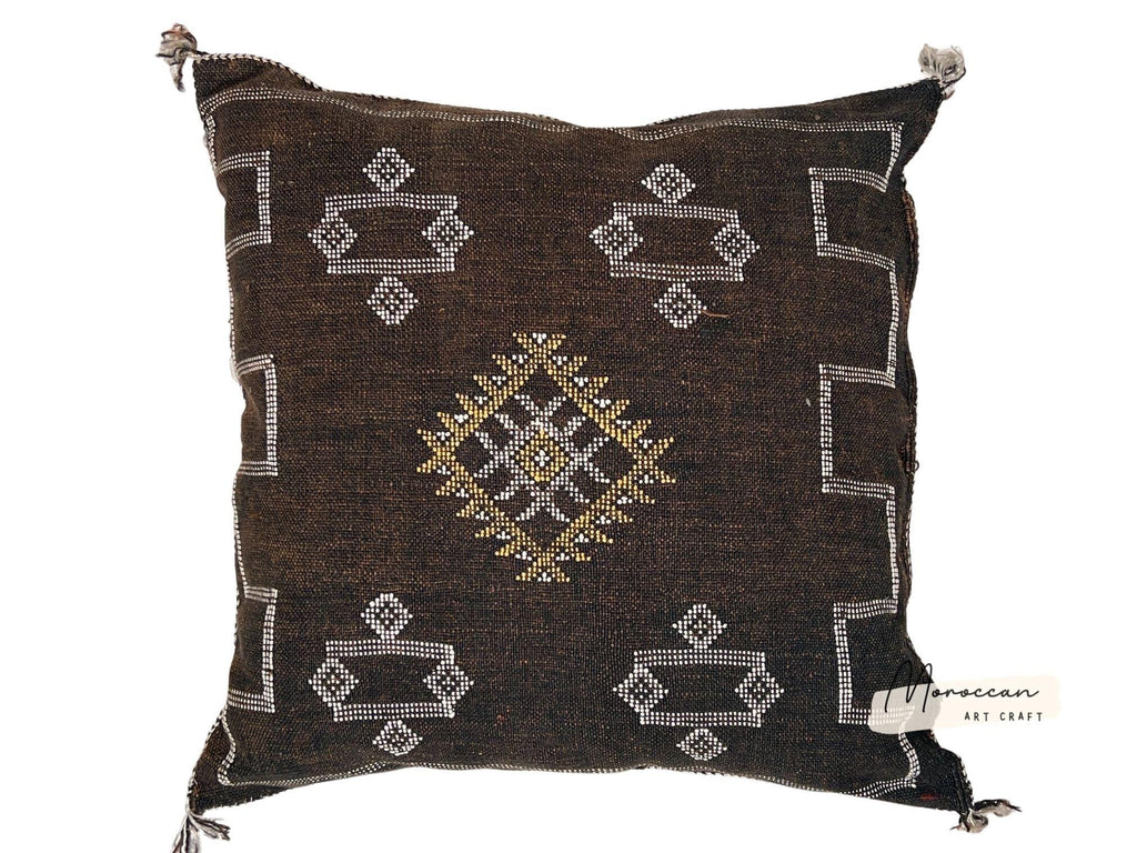 Brown Pillows silk All sizes ,Pillow Cactus Silk, Moroccan Lumbar Cushion Handmade Silk Decorative Pillow - product image 8