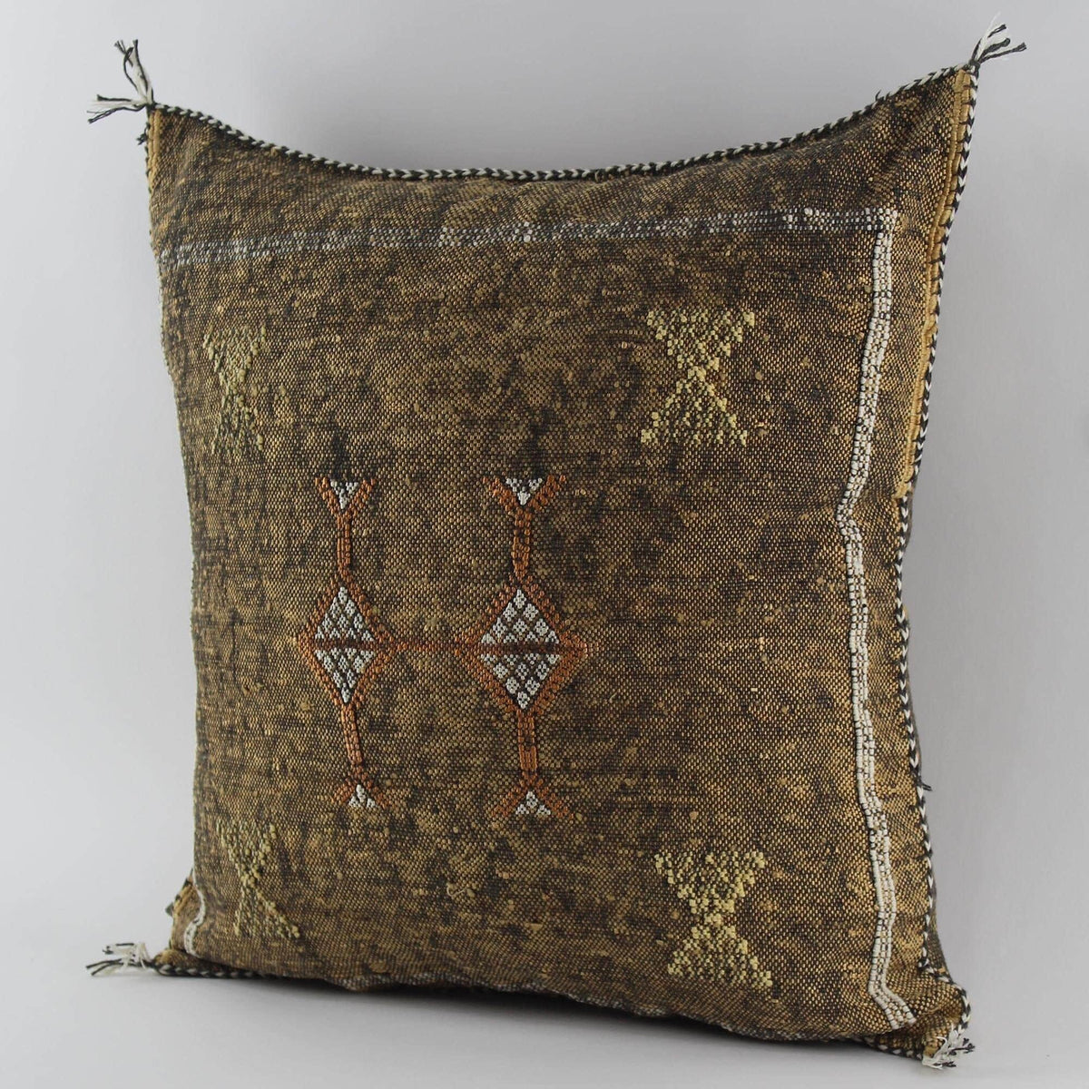 Brown Cactus silk pillow, Moroccan Sabra cushion, cactus silk pillow, Berber Sabra cushion, Pillow Throw - product image 3