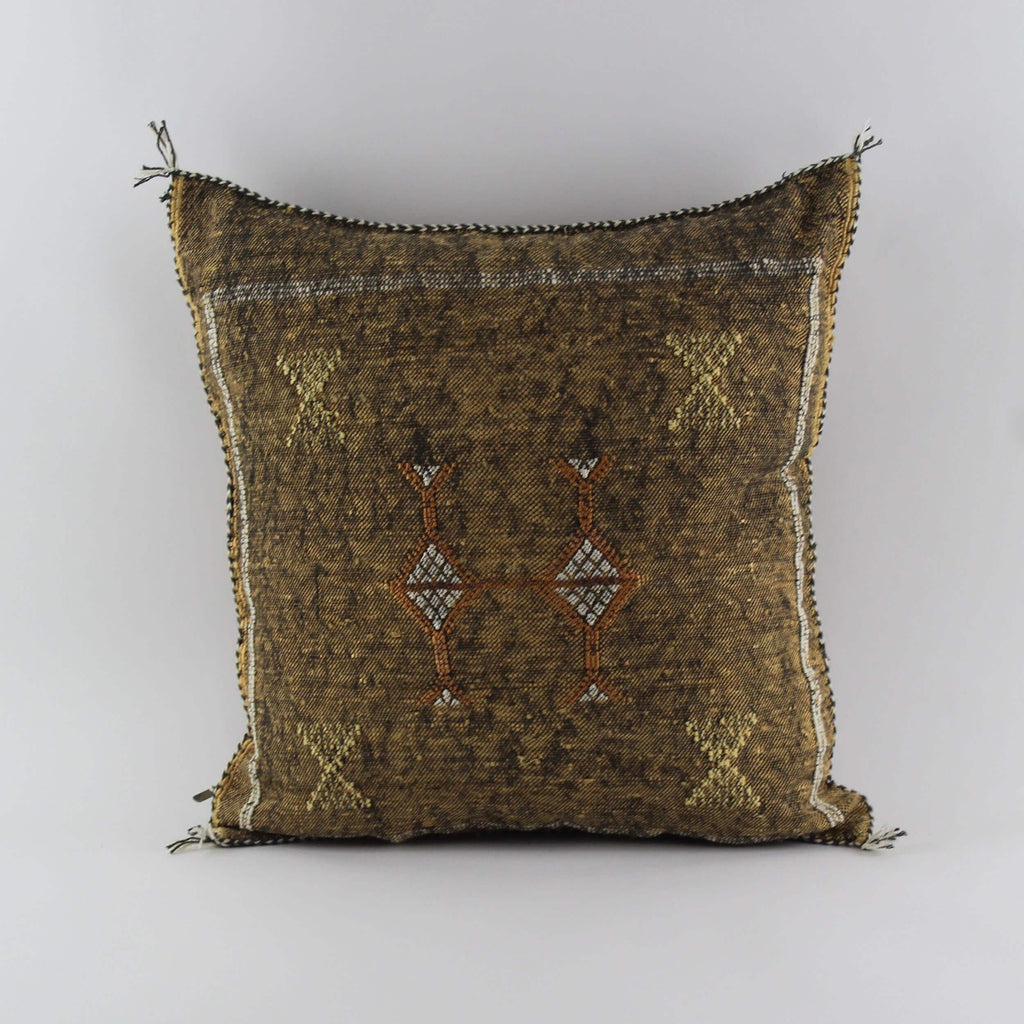 Brown Cactus silk pillow, Moroccan Sabra cushion, cactus silk pillow, Berber Sabra cushion, Pillow Throw - product image 8
