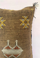 Brown silk pillow, Moroccan Sabra cushion, handmade cactus silk pillow, Berber Sabra cushion, Pillow Thro - product image 7