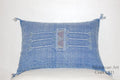 Handmade Blue Moroccan Cactus Silk Lumbar Pillow Cover - product image 1