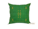 Green Pillows silk All sizes ,Pillow Cactus Silk, Lumbar Cushion Handmade Silk Decorative Pillow, Morocca - product image 3