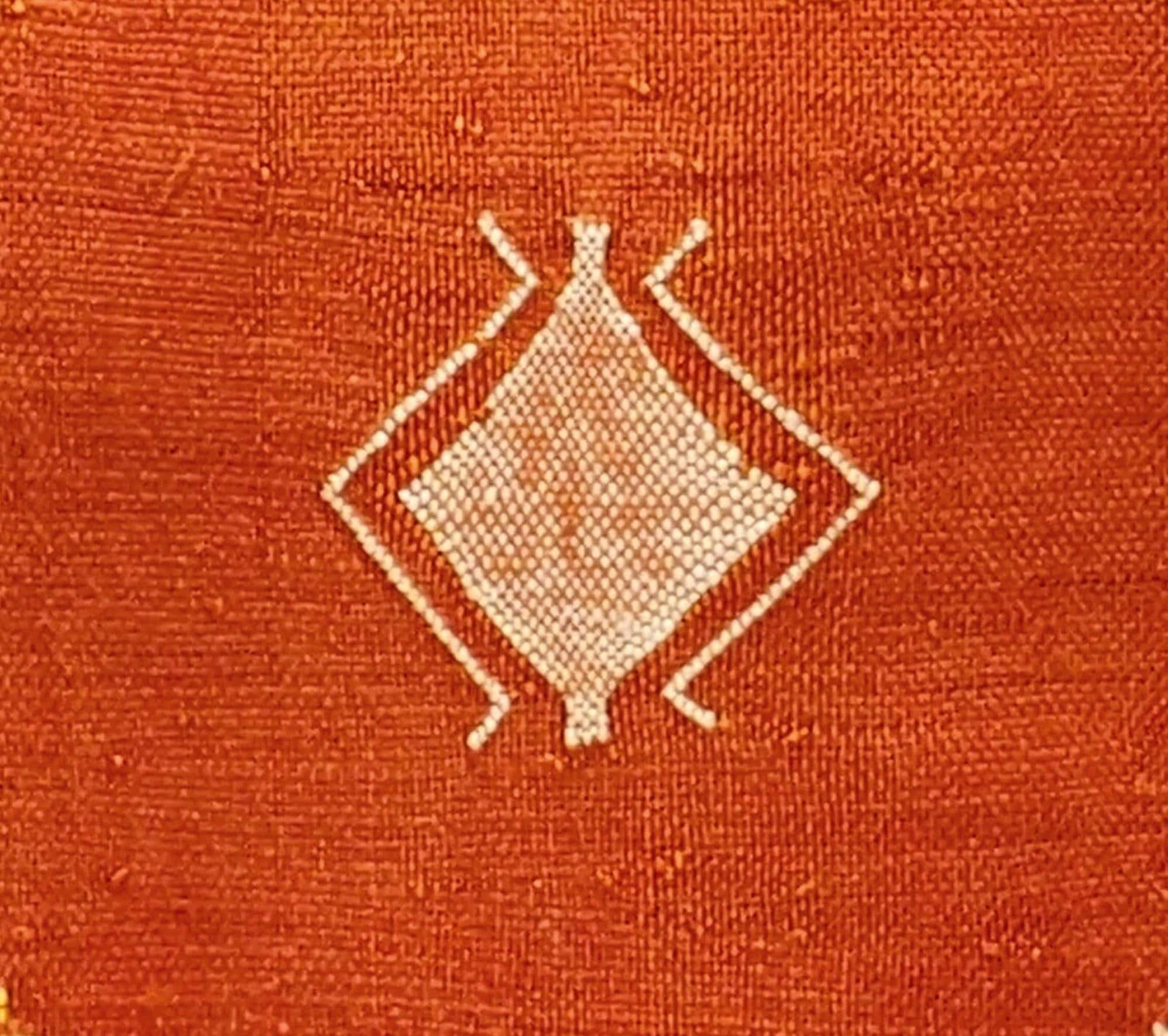 Orange Pillows silk 20x20 ,aka Cactus Silk pillow , Lumbar Cushion Handmade Cactus Silk Pillow, Moroccan - product image 10