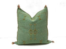 Green silk pillow, Moroccan Sabra cushion, handmade cactus silk pillow, Berber Sabra cushion, Pillow Thro - product image 5