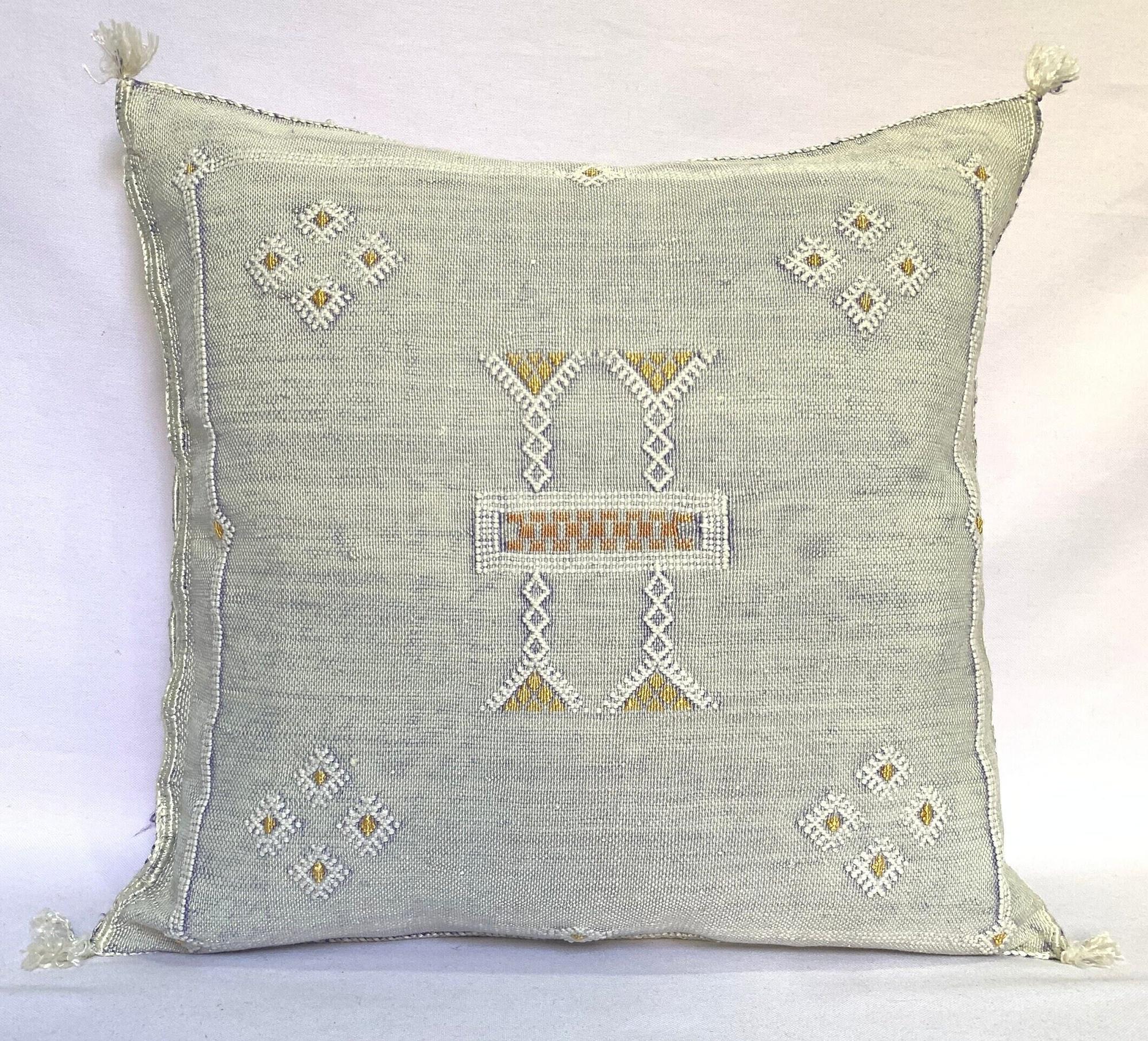 Gray Moroccan Cactus Silk Pillow ALL SIZES - product image 5