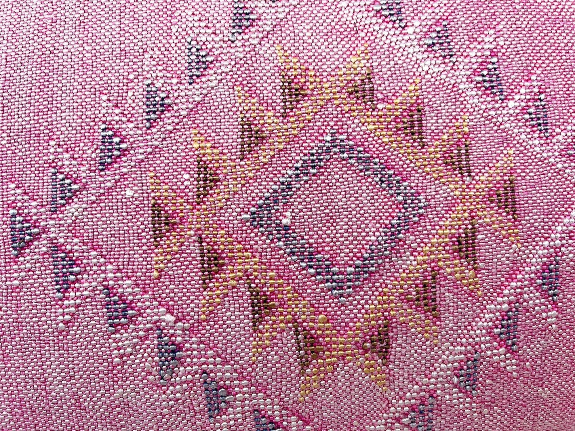 Pink Pillows silk 20x40,Pillow Cactus Silk, White Lumbar Cushion Handmade Cactus Silk Decorative Pillow - product image 7
