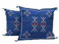 Blue Pillows silk All sizes ,Pillow Cactus Silk, Lumbar Cushion Handmade Silk Decorative Pillow, Moroccan - product image 1