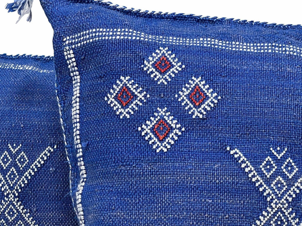 Blue Pillows silk All sizes ,Pillow Cactus Silk, Lumbar Cushion Handmade Silk Decorative Pillow, Moroccan - product image 9