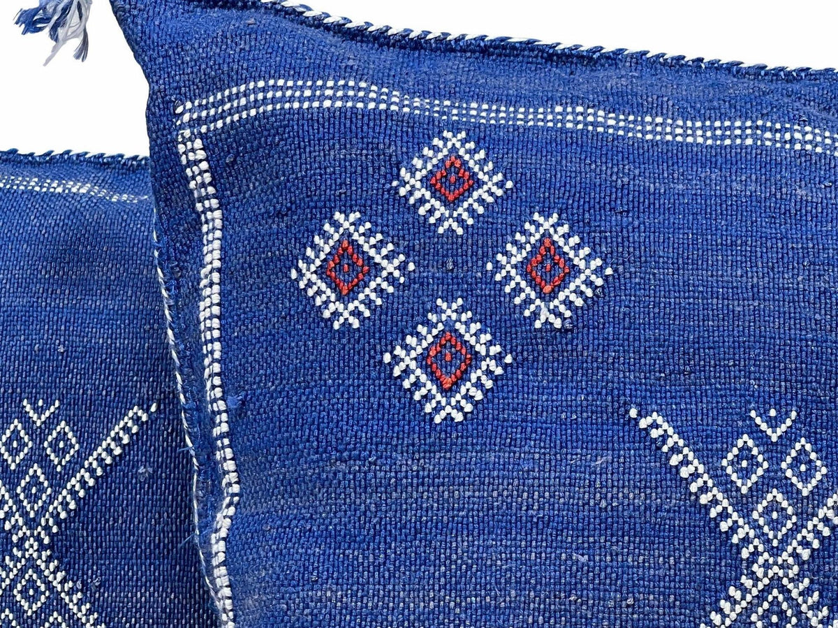 Blue Pillows silk All sizes ,Pillow Cactus Silk, Lumbar Cushion Handmade Silk Decorative Pillow, Moroccan - product image 9