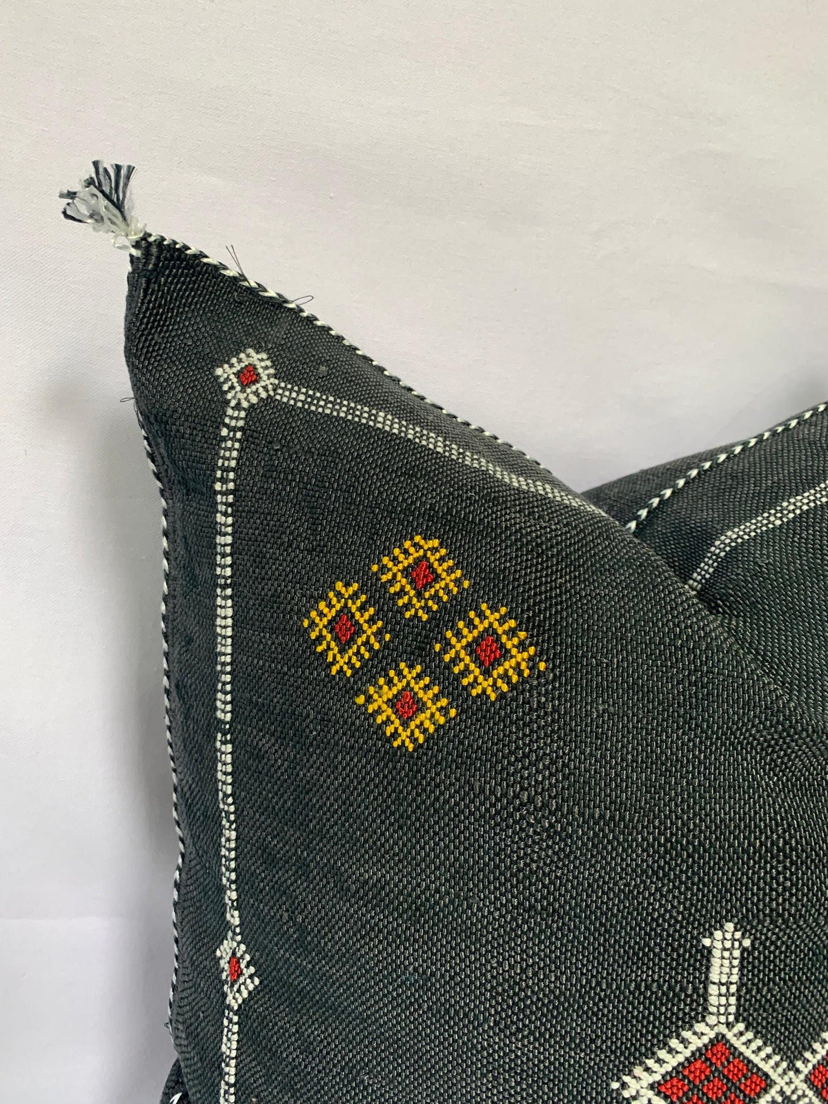 Black Pillows silk All sizes , Sabra Cactus Pillow Silk,  Lumbar Cushion Handmade Silk Decorative Pillow - product image 3