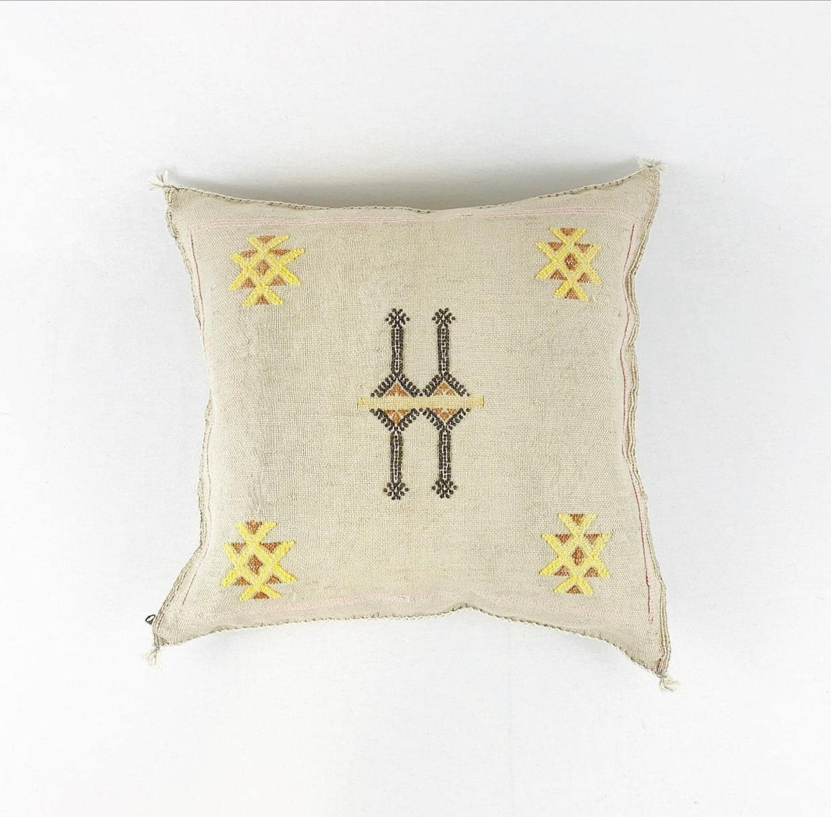 Beige Pillows silk All Sizes - Moroccan Cactus Silk pillow - pillow Cactus Silk - Throw pillow case, Lumb - product image 2